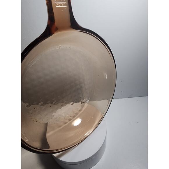 ​🎯 VINTAGE VISIONS Corning France Amber Glass 7" Skillet Waffle Bottom Fry Pan - Picture 7 of 8